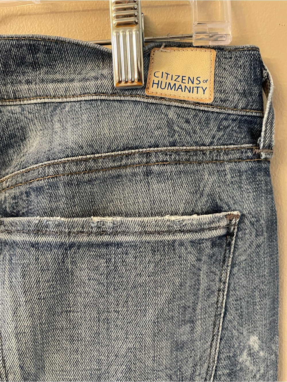 Free People/Citizens of Humanity-Women's Blue Patterned Flare Jeans - Picture 11 of 13